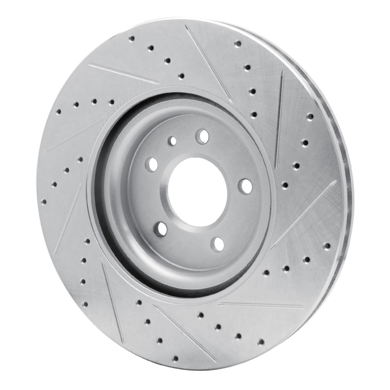Buick Regal Sportback Brake Rotor (1) - Front Left - R1 Concepts - Drilled & Slotted - Silver - `16-`20